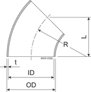 BEND 45 BS DN15 HSF2 1.4404