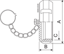 END CAP W. CHAIN 76.1-SB-316L