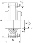 FLANGE COM DN65 1.4404 EPDM